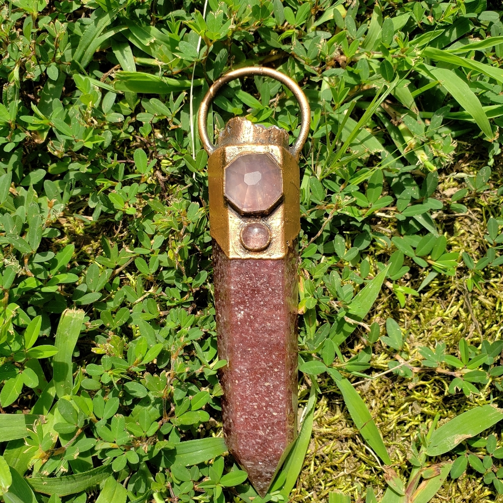 Angel Aura Amethyst Crystal Quartz Pendant